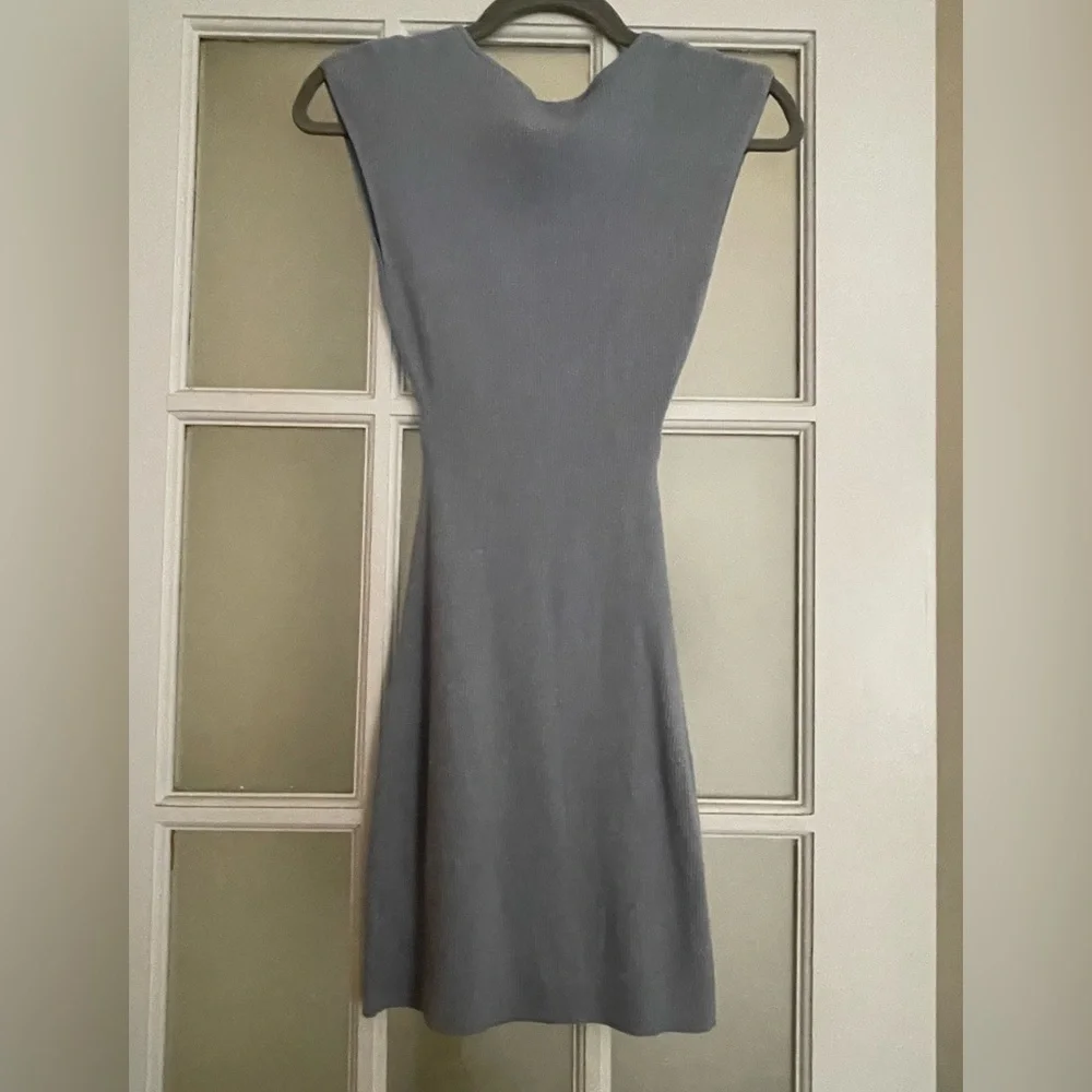 Wilfred Slate Blue Cutout Knit Mini Dress - Picture 3 of 4